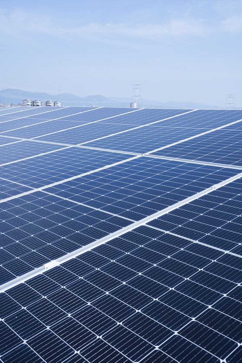 a large solar panel with a sky background
